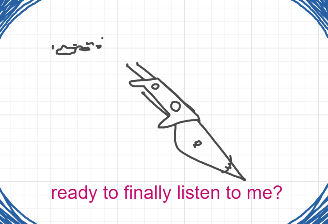 A panel from What's The Point, episode five of the Board Boards object show by Furretwalk/WalkingFurret.